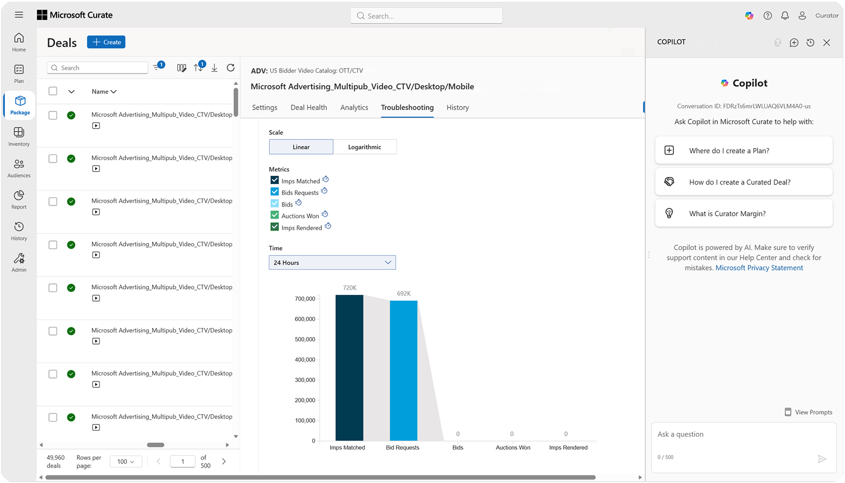 Copilot in Microsoft Curate helps curators quickly access troubleshooting guidance, deal insights, and account-specific information without leaving the platform.