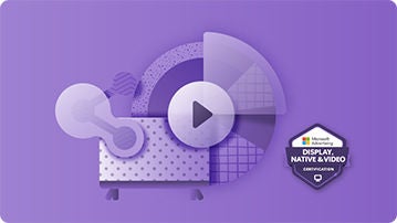 Display, Native and Video Learning Path badge on a purple background with display and play icons.