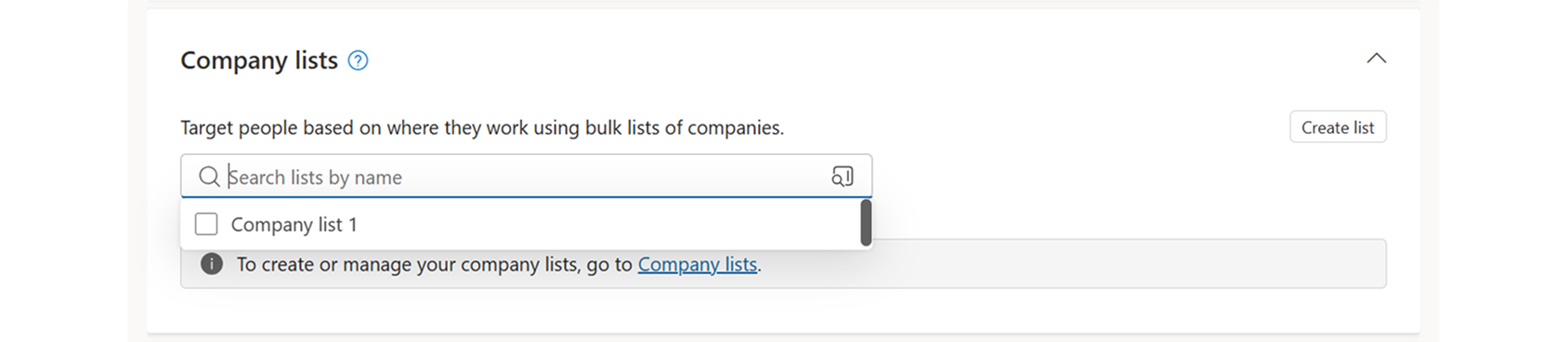 Target up to 10,000 company names with LinkedIn company lists