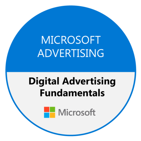 Digital Advertising Fundamentals badge, received after completion of the course.