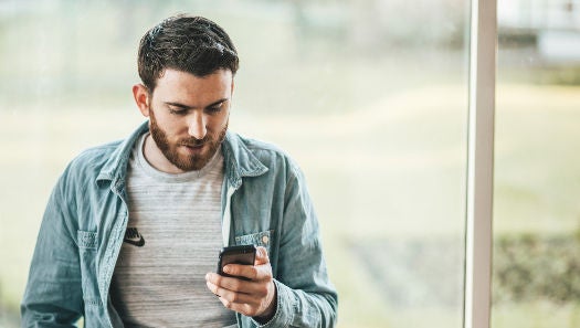 Person using a smartphone.