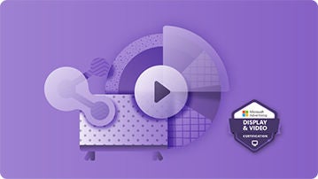 Display, Native and Video Learning Path badge on a purple background with display and play icons.