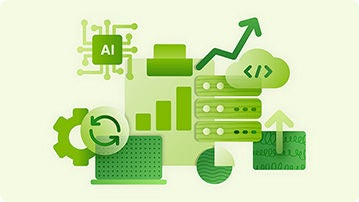 Visual representation of the maturity matrix in the color green.