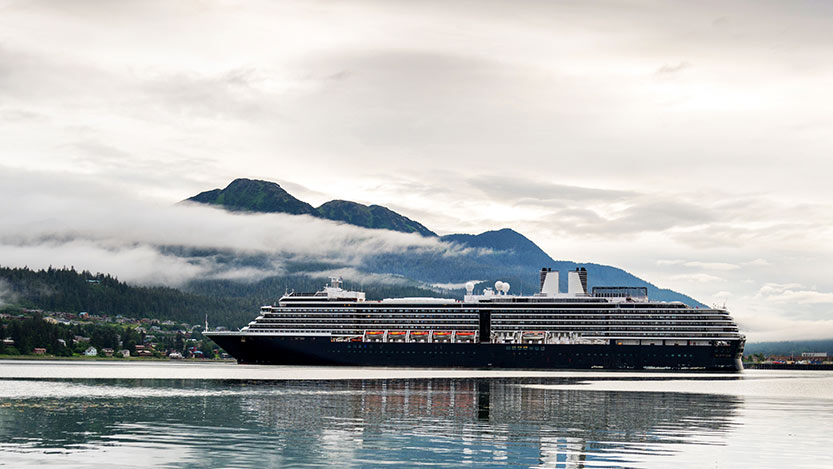 A cruise ship on the water.